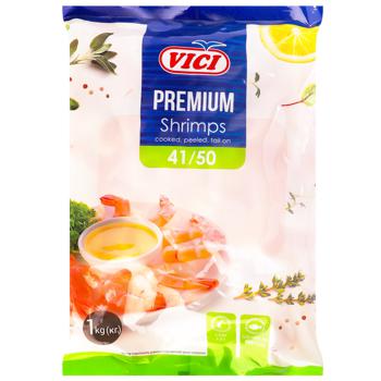 Vici Peeled Boiled-frozen Royal Shrimp with Tail 41/50 1kg - buy, prices for NOVUS - photo 1