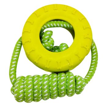 Tire Toy for Dogs with Rope 23cm