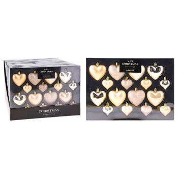 Набор елочных украшений Сердца золотые 16шт - купить, цены на METRO - фото 2