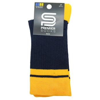 Шкарпетки Premier Socks чоловічі Рубчик контрастні п'ятка/мисок р.25 яскраво-жовтий+темно-синій - купити, ціни на Чудо Маркет - фото 1