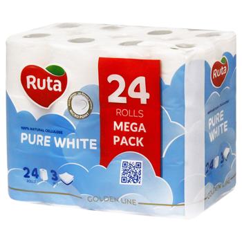 Ruta Pure White 3-ply Toilet Paper 24pcs - buy, prices for - photo 2