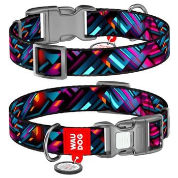 Waudog Nylon Dog Collar with QR Passport 37-58cm/25mm with Design of Endless Worlds - buy, prices for MasterZoo - photo 1