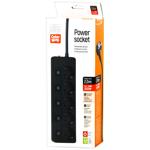 ColorWay Black Power Sockets 5 Outlets with Switch for Each 2m