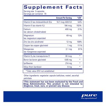 Вітаміни при остеопорозі з іприфлавоном Pure Encapsulations + CAL + 350 капсул - купити, ціни на Біотус - фото 2