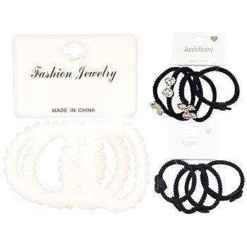 Гумки для волосся з декором 4шт 3151-8 - купити, ціни на КОСМОС - фото 1