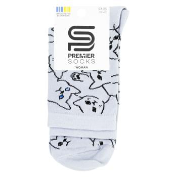 Носки Premier Socks Контурные котики женские классические высокие р.23-25 серый - купить, цены на - фото 1