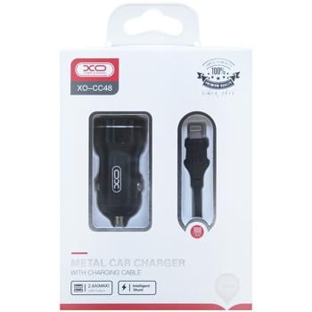 Xo Smart Metal Car Charger + Black Lightning Cable 2.4A XO-CC48 - buy, prices for Auchan - photo 2