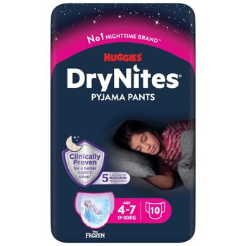 Подгузники-трусики Huggies DryNites для девочек ночные 4-7лет 10шт - купить, цены на КОСМОС - фото 1