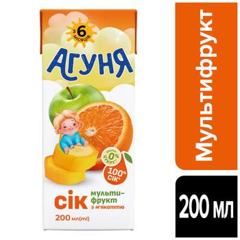 Сок Агуня мультифрукт с мякотью 200мл - купить, цены на КОСМОС - фото 2