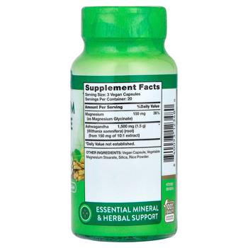 Магній гліцинат плюс ашваганда, Magnesium Glycinate Plus Ashwagandha, Nature's Truth, 60 капсул - купить, цены на Biotus - фото 2