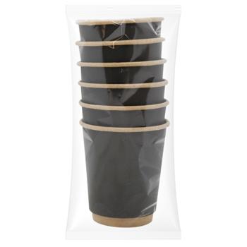 Inpack Set of 2-Ply Craft Paper Disposable Cups 185ml 6pcs Black