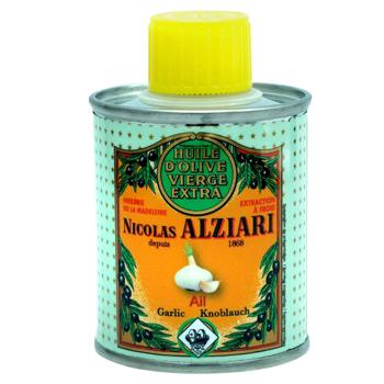 Олія оливкова Alziari Extra Virgin зі смаком часнику 100мл - купити, ціни на КОСМОС - фото 1