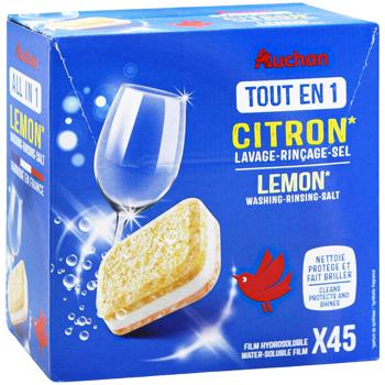 Таблетки для посудомоечной машины Auchan Tablets All-in-1 Лимон 45шт - купить, цены на Auchan - фото 2