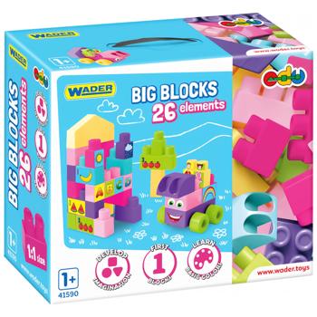 Wader Big Blocks Pink Constructor 26 Elements