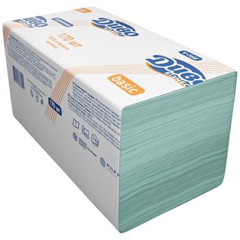 Рушники паперові Диво Бізнес Basic V-складання 1-шарові 170шт - купити, ціни на МегаМаркет - фото 1