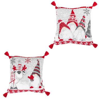 Подушка декоративная Прованс Веселые гномы вязаная 45х45см