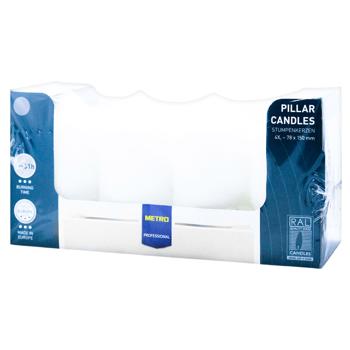 Свічка Metro Professional біла 78х150мм 4шт - купити, ціни на METRO - фото 1