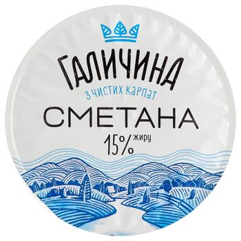 Galychyna Sour Cream 15% 300g - buy, prices for Ideal - photo 3