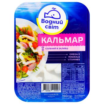 Кальмар Водний Світ солений смужки філе в заливці 150г - купити, ціни на ЕКО Маркет - фото 1