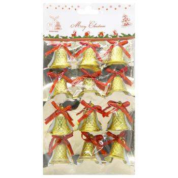 Set of Golden Bells 12pcs 3cm