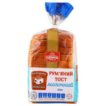 Хліб Рум'янець Рум'яний тост Молочний половинка нарізка 350г - купити, ціни на Auchan - фото 1