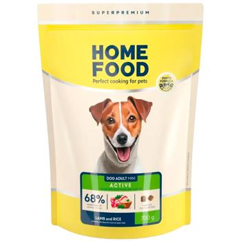 Корм сухий Home Food з ягням та рисом для активних собак малих порід 700г