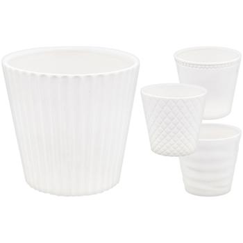 White Ceramic Flower Pot 13cm in assortment