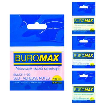 Buromax Self-adhesive Notes 76x51mm 100 Sheets - buy, prices for Za Raz - photo 1