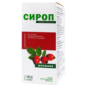 Добавка диетическая Красота и Здоровье Сироп шиповника с сахаром 100мл