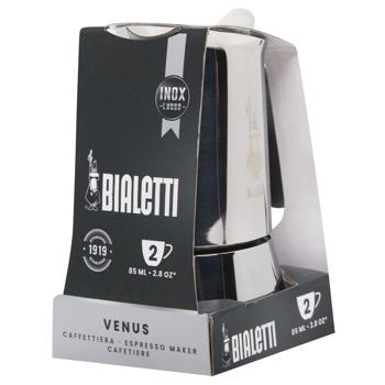 Кавоварка Bialetti Venus гейзерна на 2 чашки срібно-сіра - купити, ціни на WINETIME - фото 1