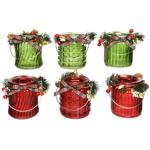 Подсвечник Decoris Ведерце стеклянный 10см в ассортименте