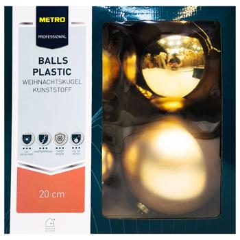 Куля ялинкова Metro Professional золотий 20см 4шт - купити, ціни на METRO - фото 2