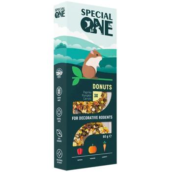 Special One Donuts with Paprika, Pumpkin and Carrots Snack for Rodents 3pcs 60g
