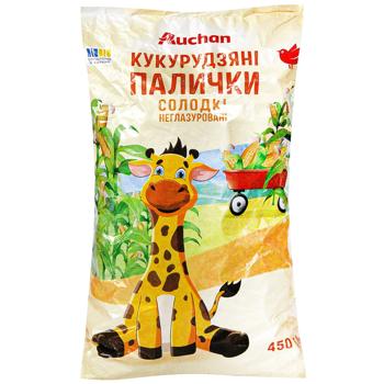 Палочки кукурузные Auchan сладкие неглазированные 450г