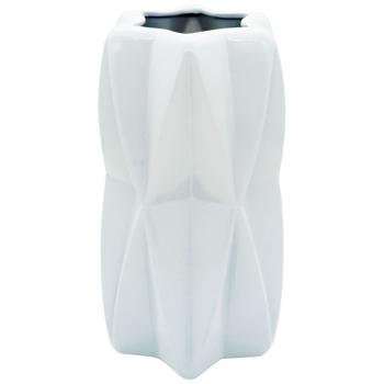 Geo Vase 21cm Glossy Grey - buy, prices for Chudo Market - photo 1