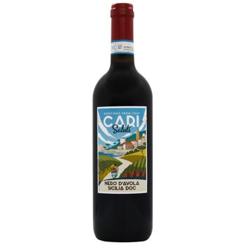 Вино Cari Saluti Nero d'Avola DOC червоне сухе 13% 0,75л