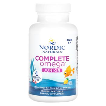 Риб'ячий жир для підлітків Nordic Naturals Complete Omega Junior зі смаком лимона 283мг 180 гелевих капсул - купити, ціни на Біотус - фото 1