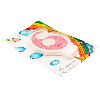 Свічка Party House цифра 6 рожева - купити, ціни на Cупермаркет "Харків" - фото 2