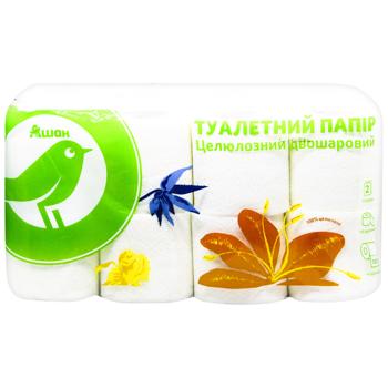 Туалетний папір Auchan 2-шаровий 16шт