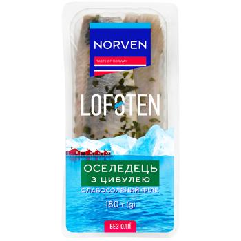 Norven Lightly Salted Herring Fillet with onion 180g - buy, prices for Tavria V - photo 1