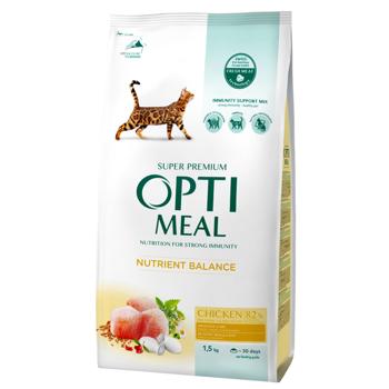 Optimeal Dry Food with Chicken for Cats 1,5kg - buy, prices for MasterZoo - photo 1