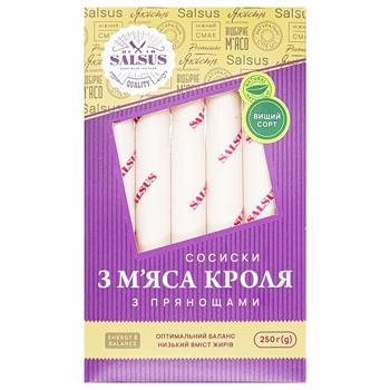 Сосиски Salsus з м'яса кроля з прянощами 250 г в/ґ - купить, цены на Таврия В - фото 1