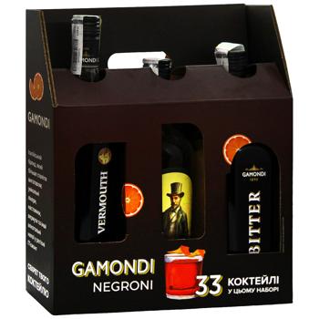 Gamondi Negroni Set Liquer Bitter 25% 1l + Vermouth di Torino Rosso 18% 1l + Gin Mr. Higgins London Dry 37.5% 1l. - buy, prices for COSMOS - photo 3
