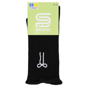 Носки детские Premier Socks высокие рубчик с рюшами и вышивкой р.16-22 черный - купить, цены на NOVUS - фото 1