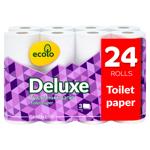 Ecolo Deluxe White 3-Ply Toilet Paper 24pcs