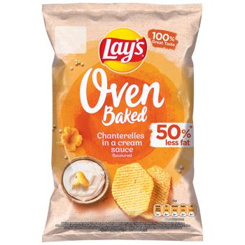 Lay's Oven Baked Chanterelles in Cream Sauce Flavoured Potato Chips 110g - buy, prices for Epicentr FOOD - photo 1