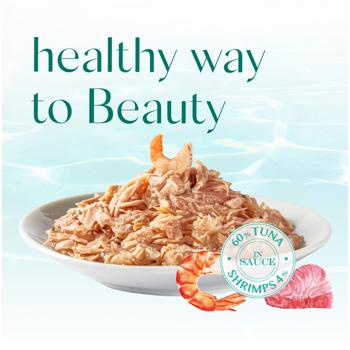 Корм влажный Optimeal Beauty Fitness с тунцем и креветками для кошек 70г - купить, цены на - фото 2