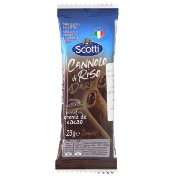 Cannolo Riso Scotti Rice Snack with Dark Chocolate Filling 23g