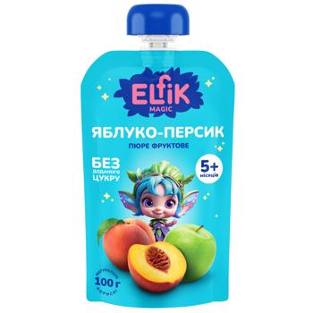 Elfik Magic Apple-peach Puree for Children from 5 Months 100g