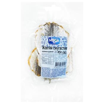 Желтый полосатый Mega hit солено-сушеный 45г - купить, цены на Чудо Маркет - фото 1
